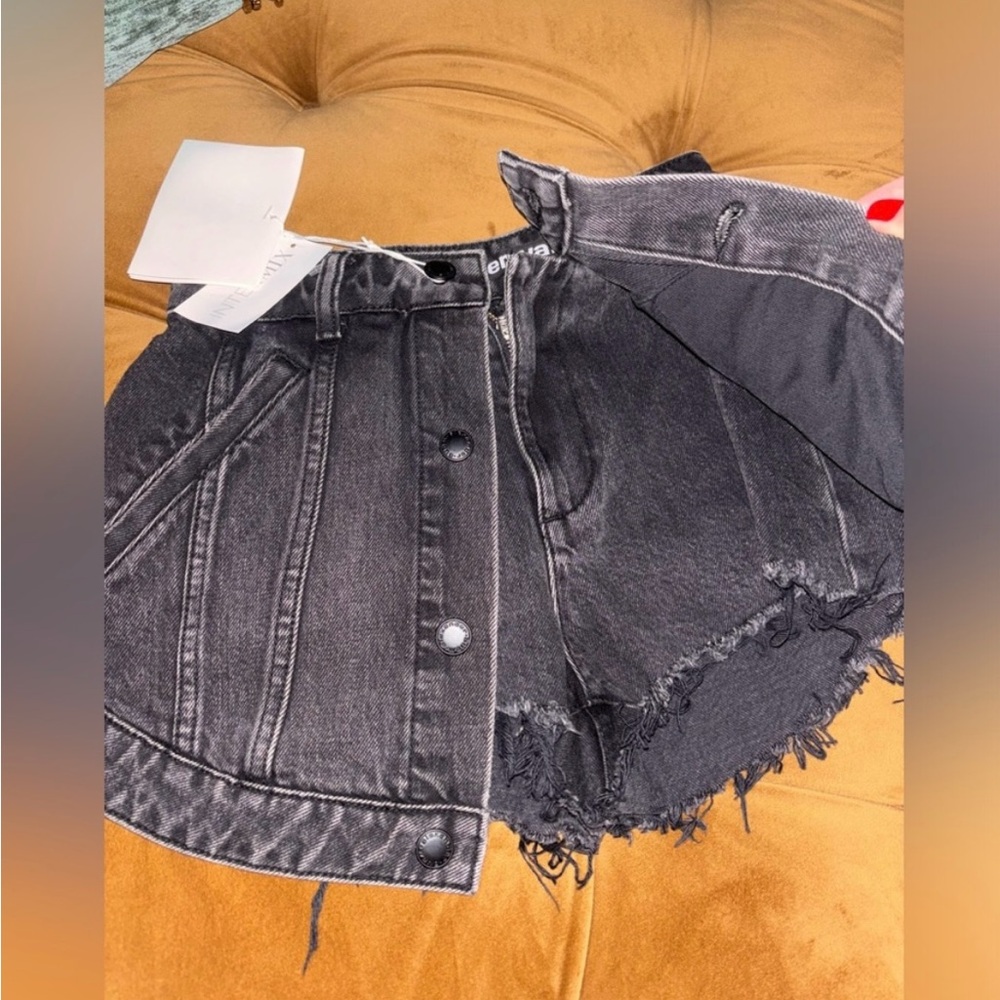 Alexander wang skirt/grey cutaway button